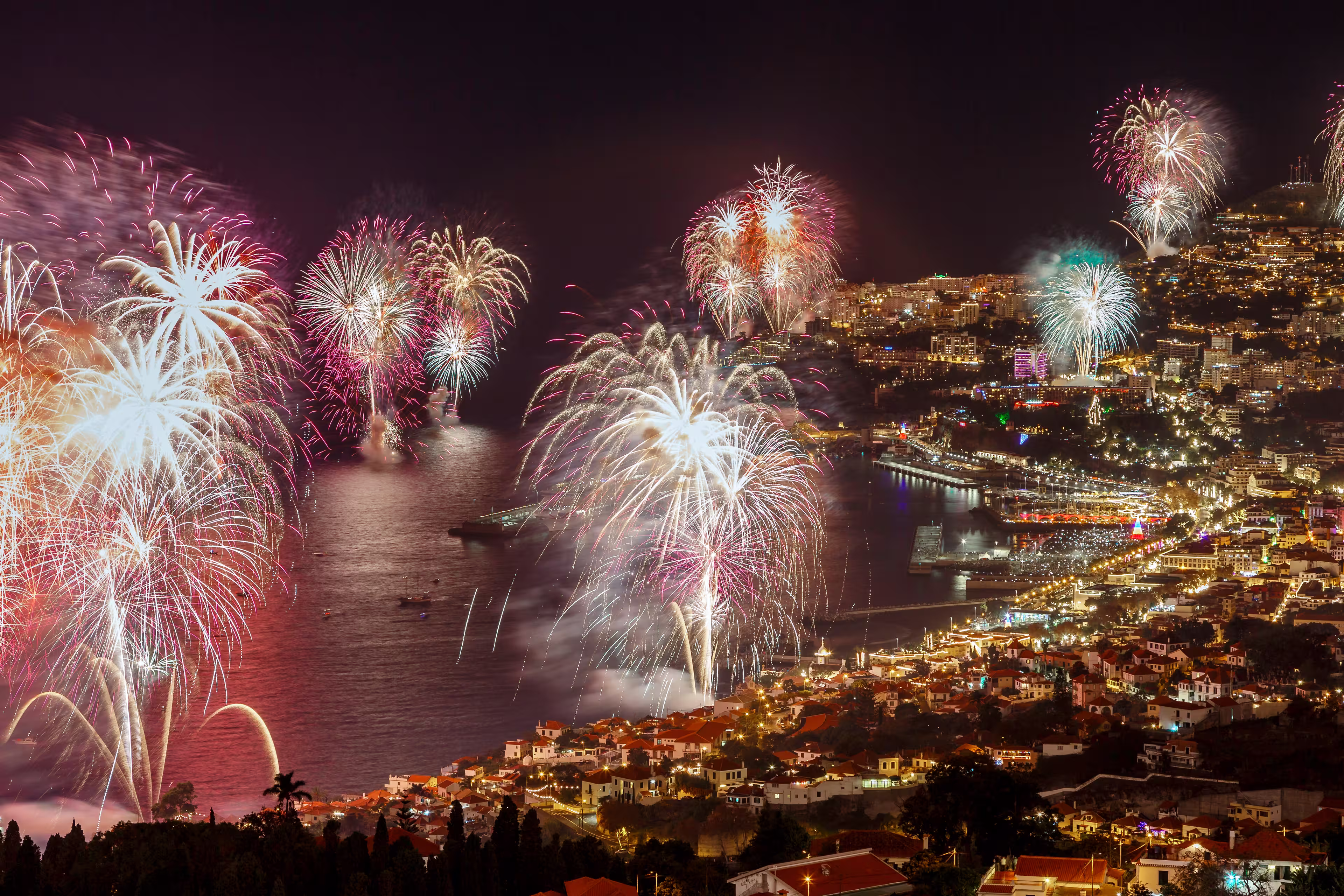 Firework in shades of red