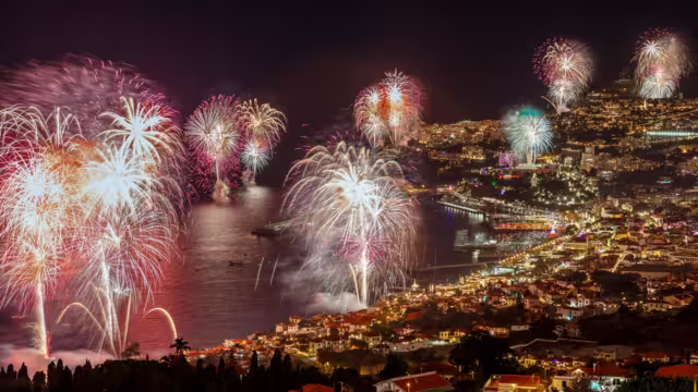 Firework in shades of red
