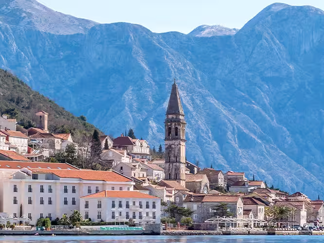 View of Perast City, Kotor Bay, Montenegro