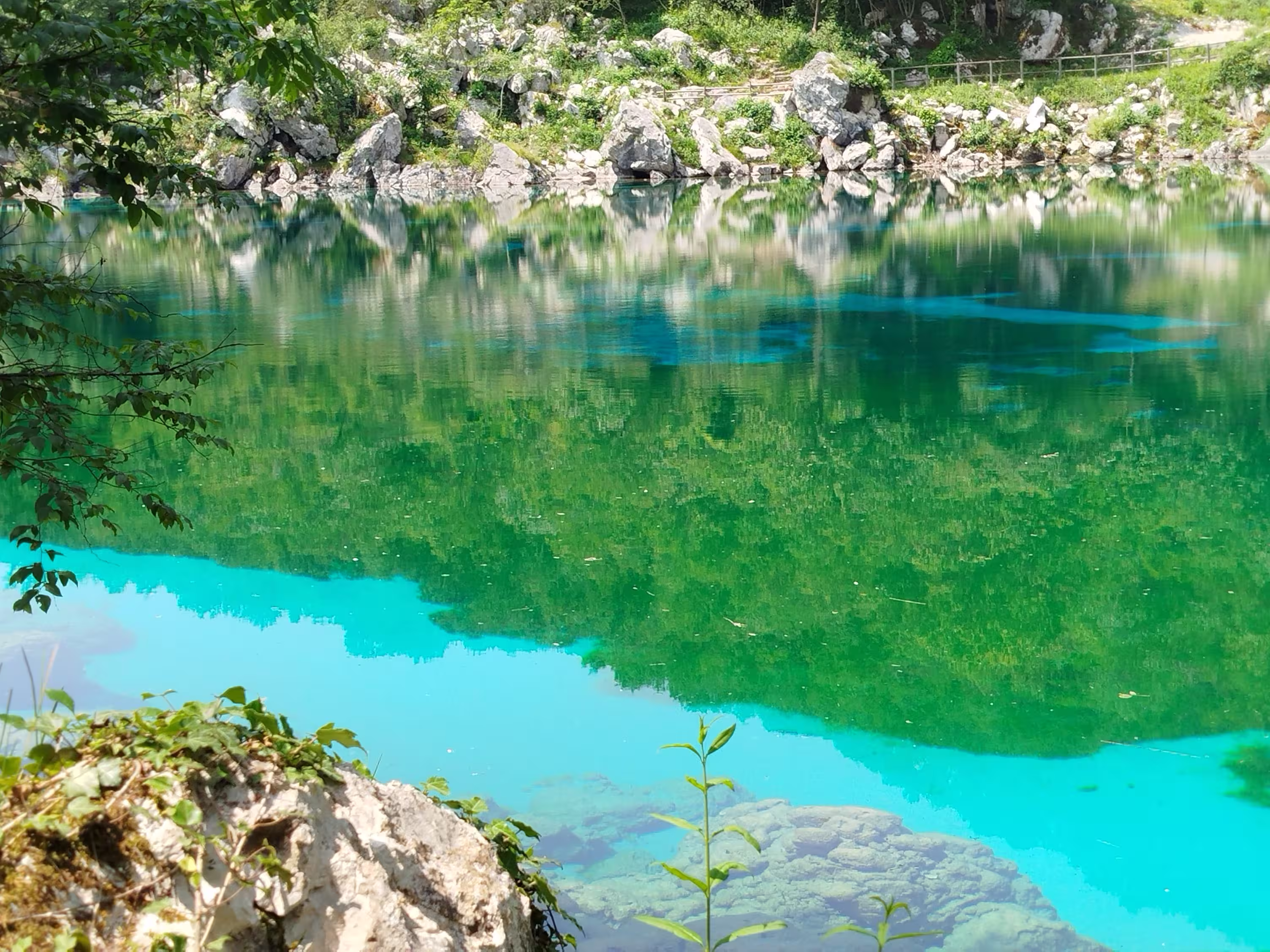 Panoramic view of Cornino lake, nature reserve in Friuli Venezia Giulia, Italy