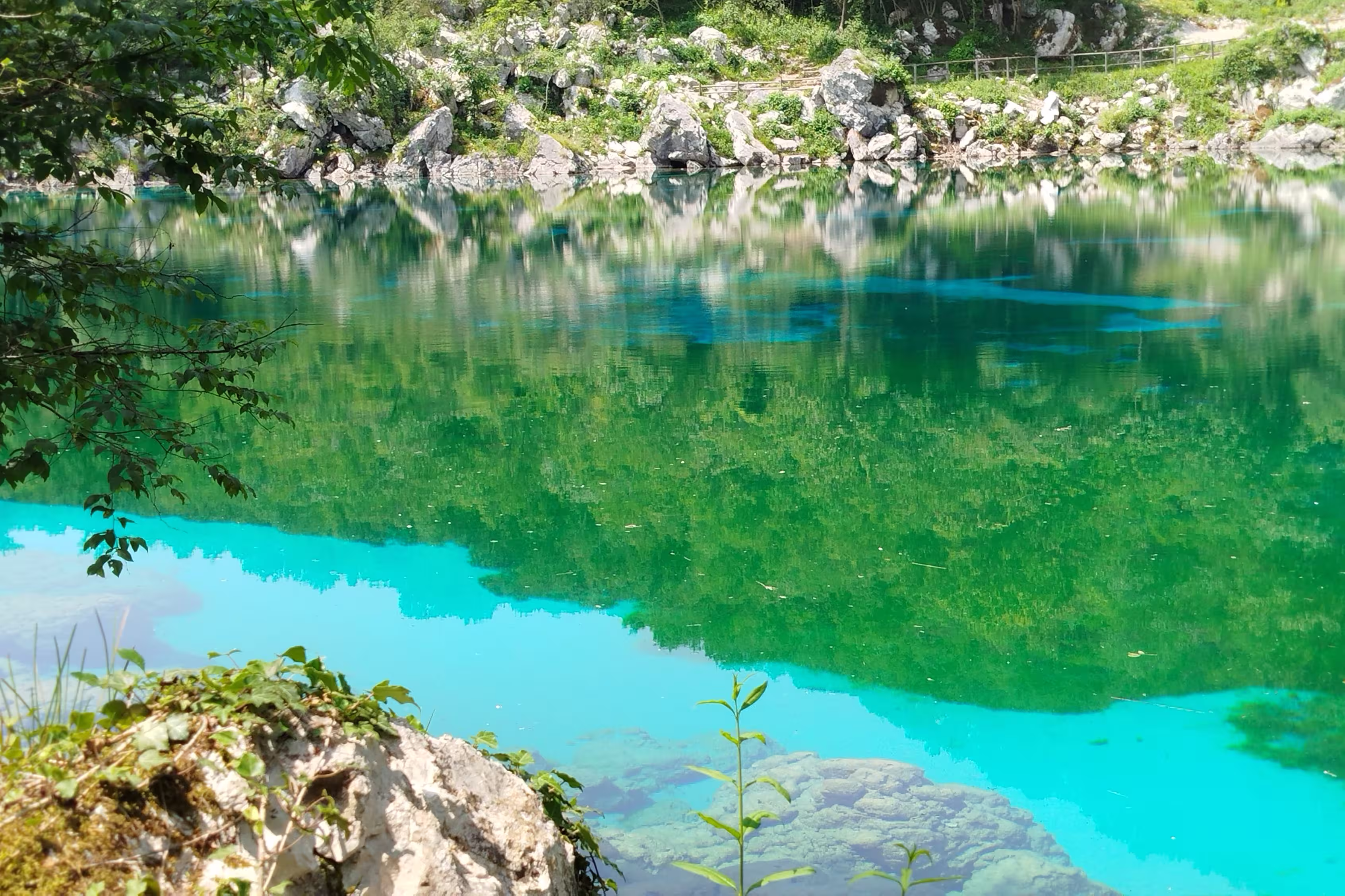 Panoramic view of Cornino lake, nature reserve in Friuli Venezia Giulia, Italy