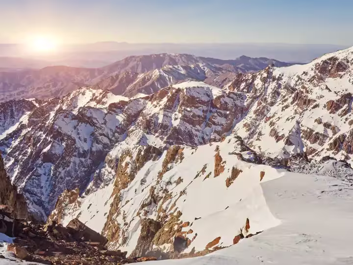 Toubkal - highest mountain peak of Atlass mountains Morocco, Africa