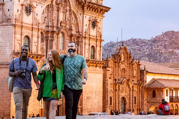 GGPEC - Travellers walking near Cusco Cathedral, Peru