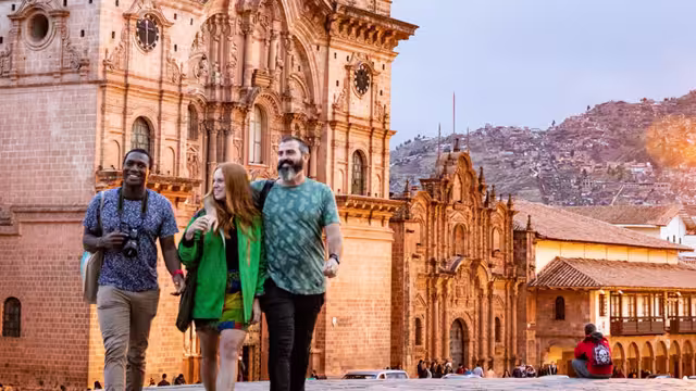GGPEC - Travellers walking near Cusco Cathedral, Peru