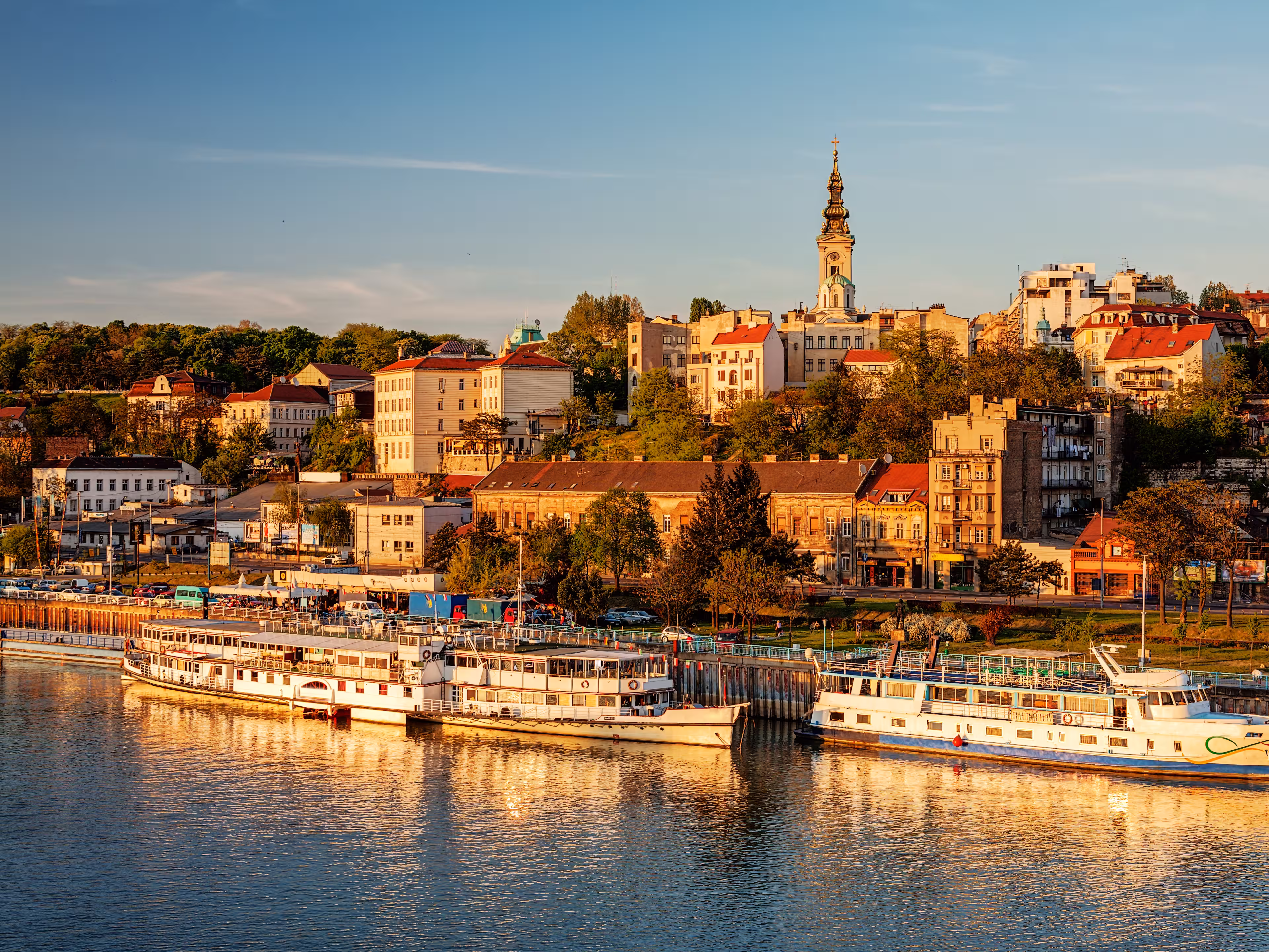 Panorama von Belgrad mit Fluss