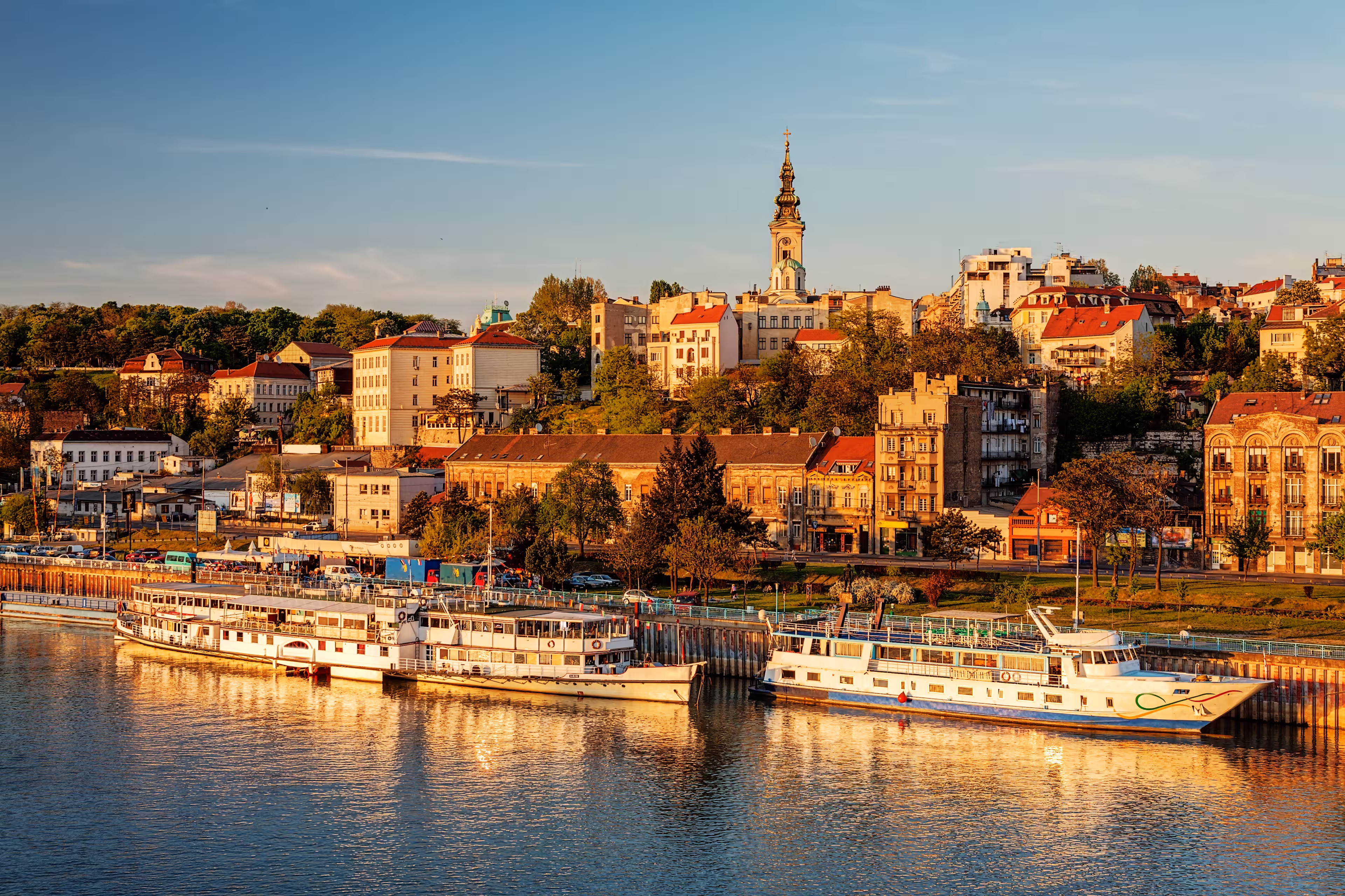 Panorama von Belgrad mit Fluss