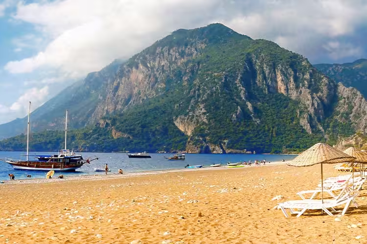 Landscape view of Cirali beach along the Lycian Way, Turkey