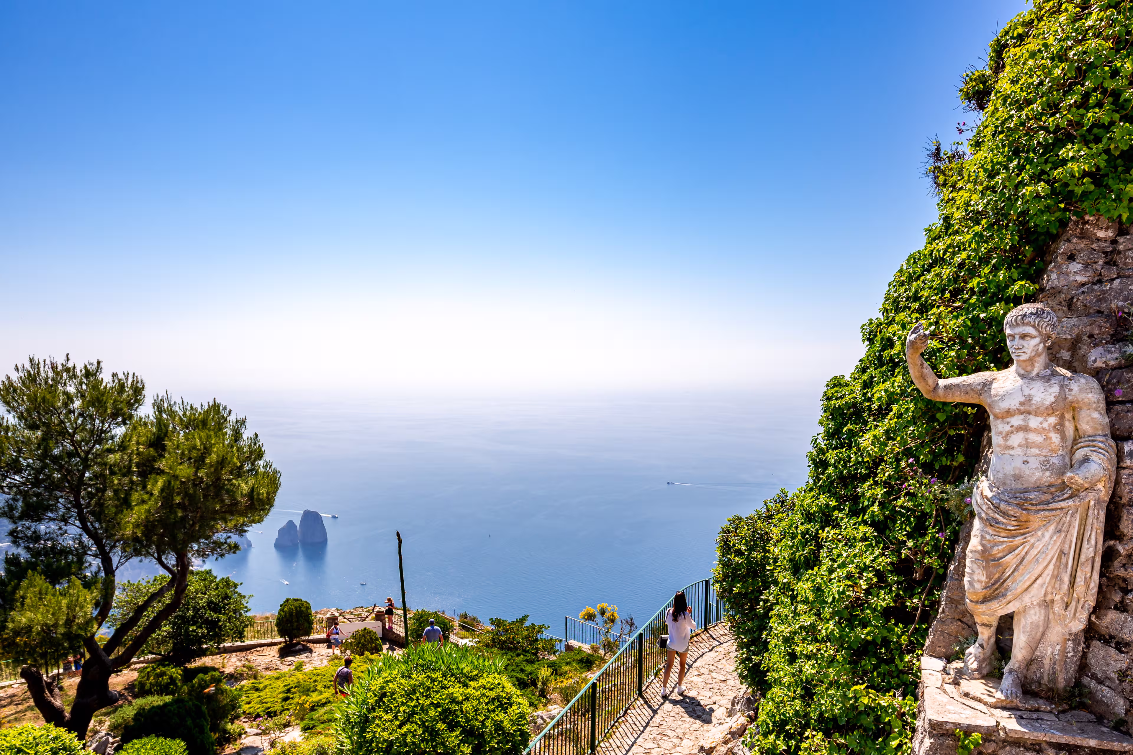 CAPRI ISLAND, ITALY, JUNE 10, 2015 : panorama of Capri island from Monte Solaro, in Anacapri, june 10, 2015, in Anacapri, Capri, Italy