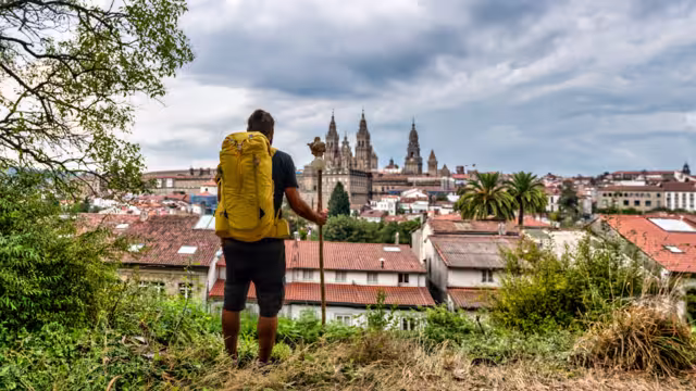 Wanderer in Santiago de Compostela