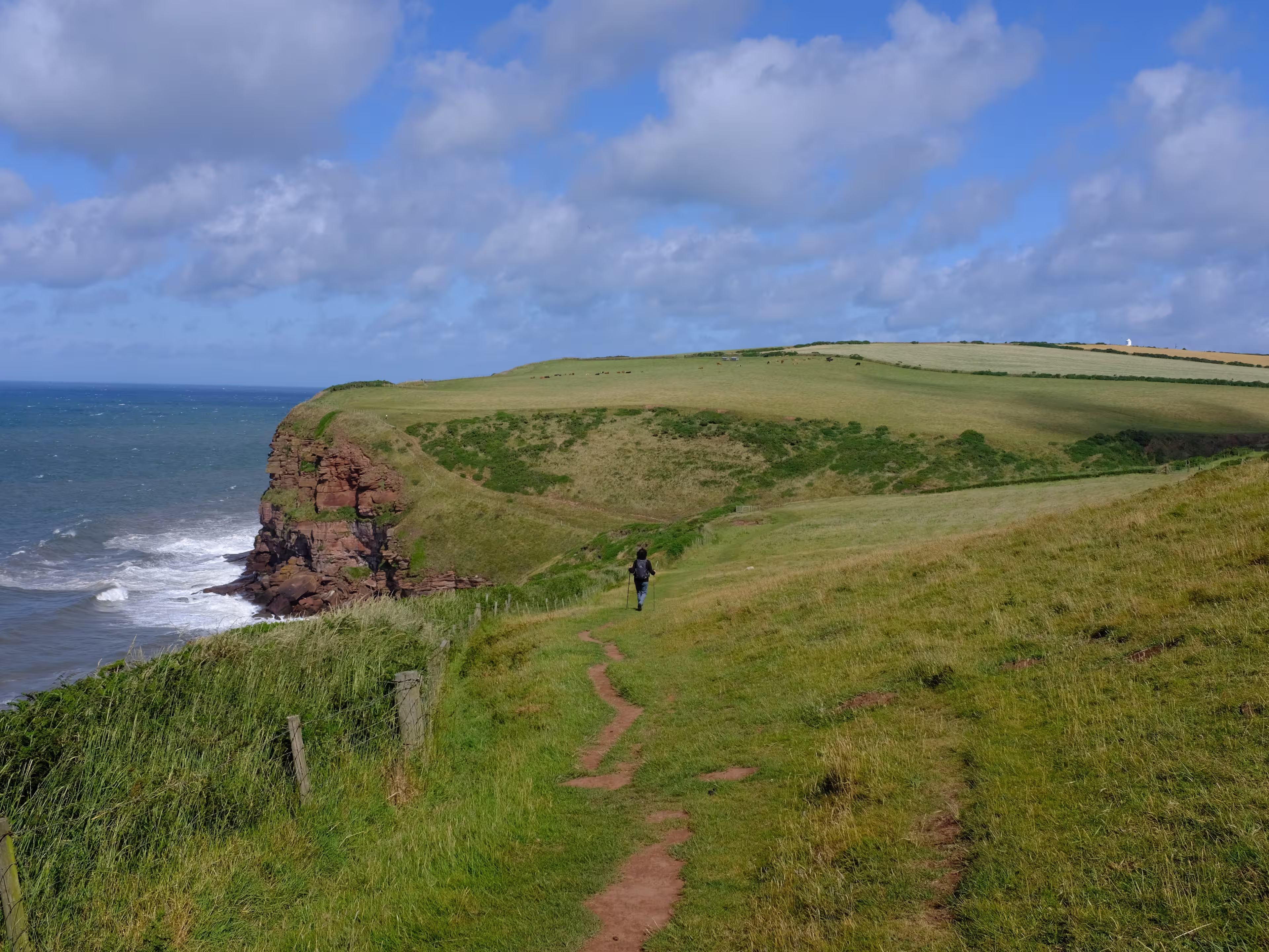Hiking the national trail UK coast to coast route from st Bees to Robin Hoods Bay