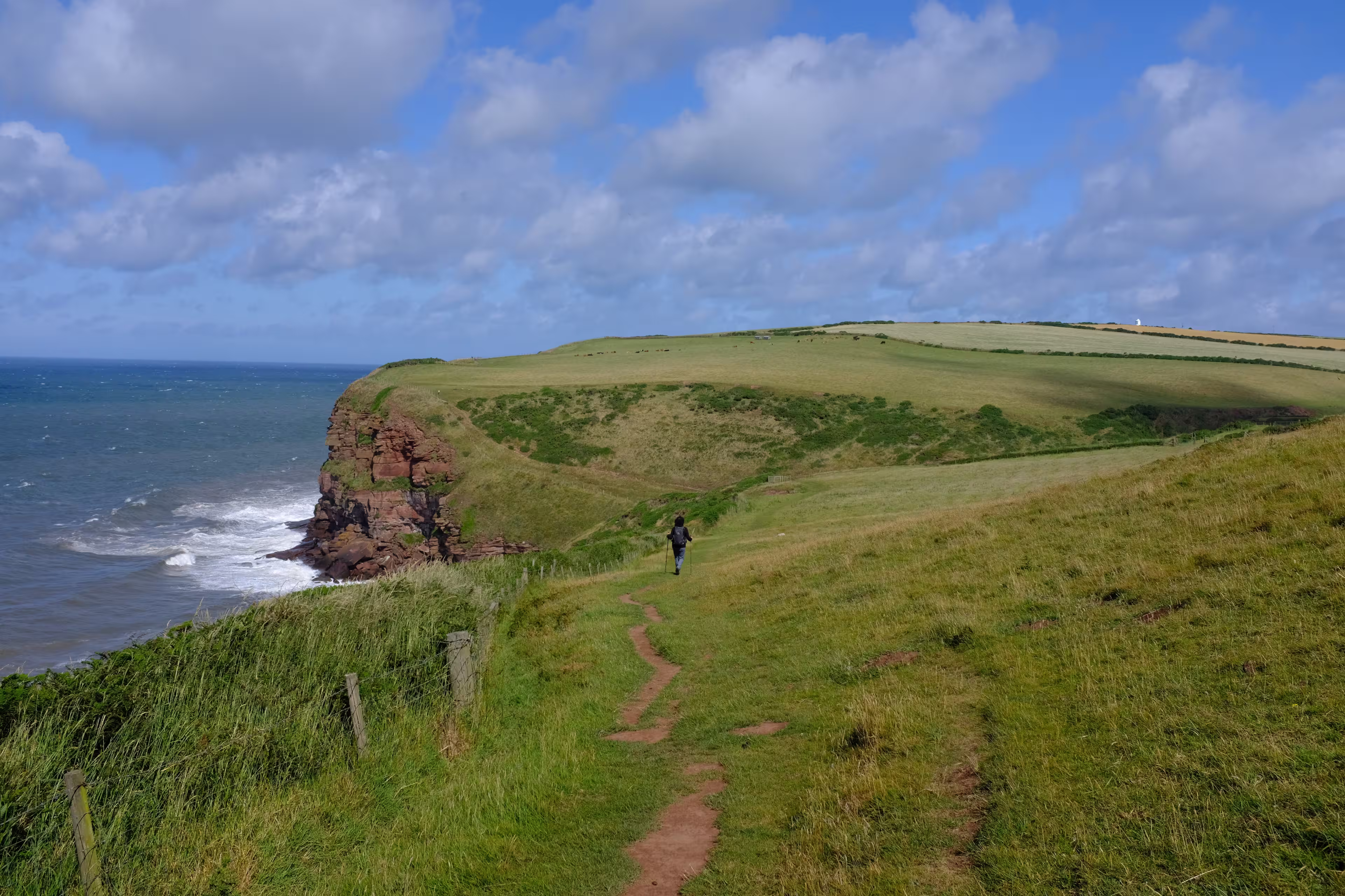 Hiking the national trail UK coast to coast route from st Bees to Robin Hoods Bay