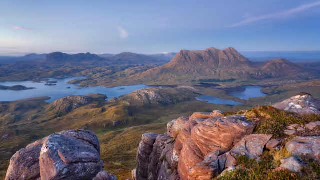 Scotish Highlands during Sunset taken in August 2020, post processed using exposure bracketing
