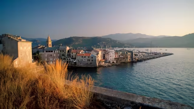 FRANCE - CORSICA (CORSE), view of the village of Saint Florent on the north-west coast of the island
