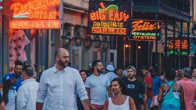 The lights and sounds of Bourbon St., New Orleans