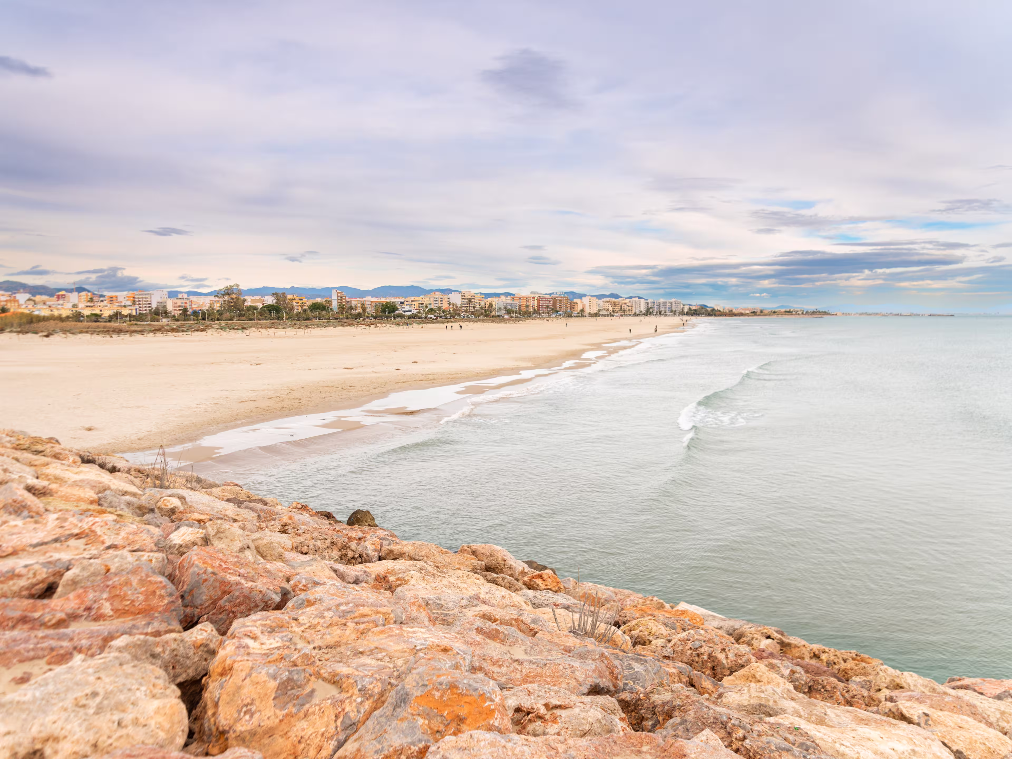 Port De Sagunto beach Spain Valencia in winter. High quality photo
