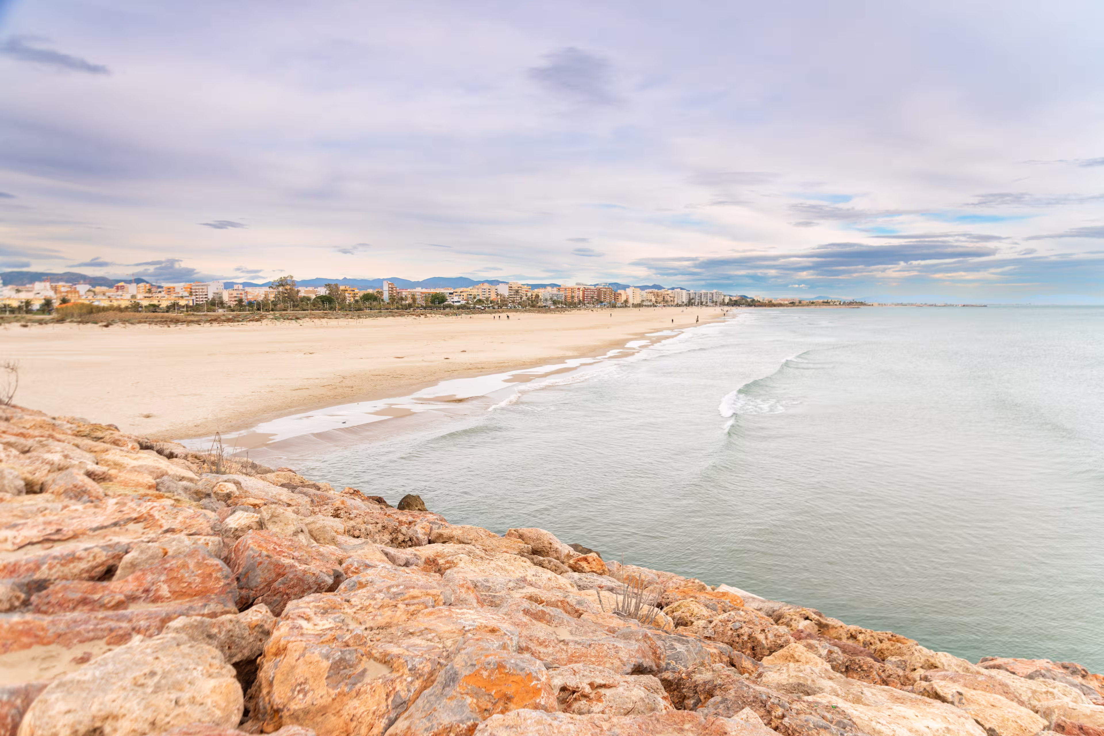 Port De Sagunto beach Spain Valencia in winter. High quality photo