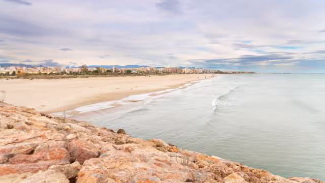 Port De Sagunto beach Spain Valencia in winter. High quality photo