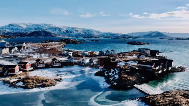 Aerial view of Sommarøy outside Tromsø in Northern Norway