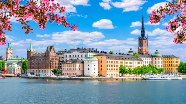 Old town (Gamla Stan) architecture in spring, Stockholm, Sweden