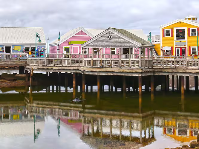 Colourful buildings, Summerside, Prince Edward Island, Canada