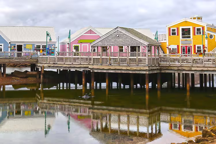 Colourful buildings, Summerside, Prince Edward Island, Canada
