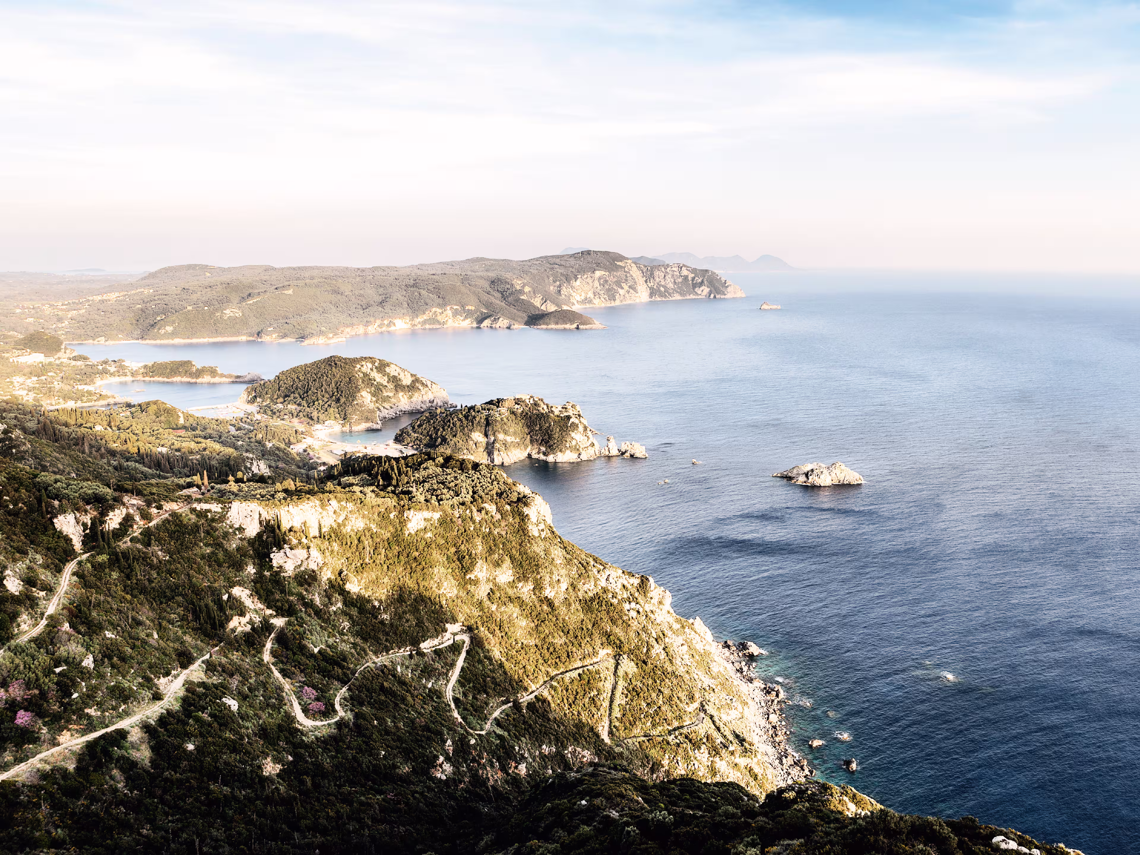Paleokastritsa bay on Corfu island, Greece