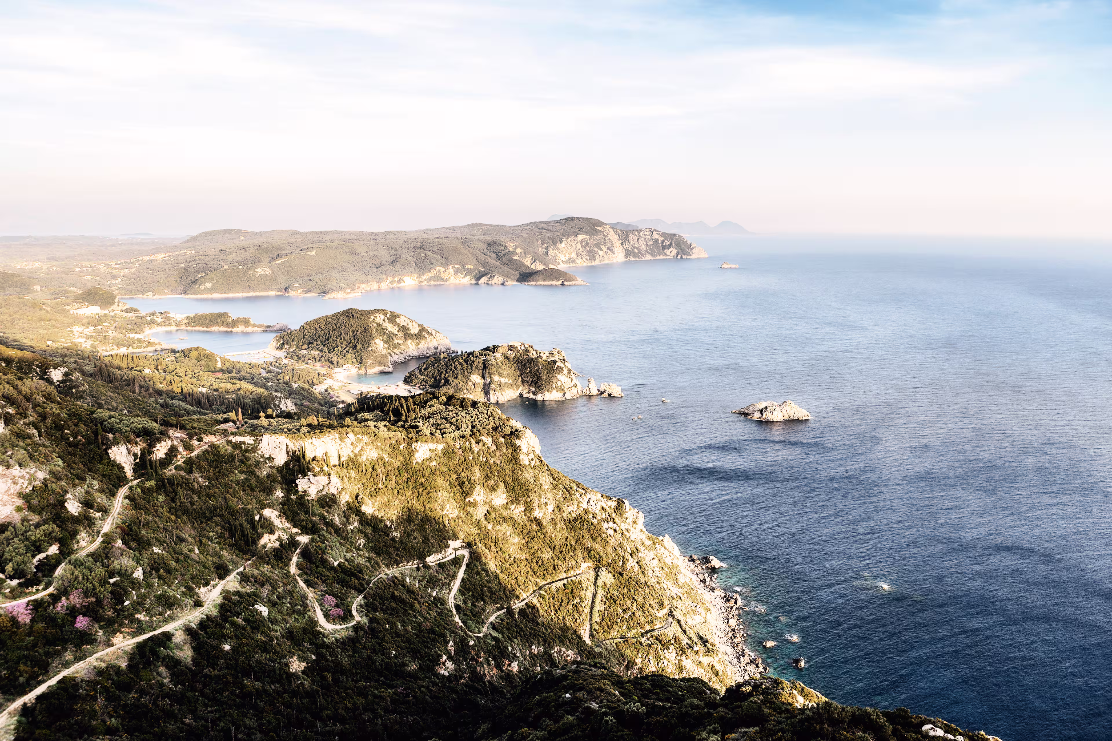 Paleokastritsa bay on Corfu island, Greece