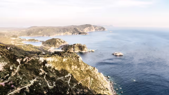 Paleokastritsa bay on Corfu island, Greece