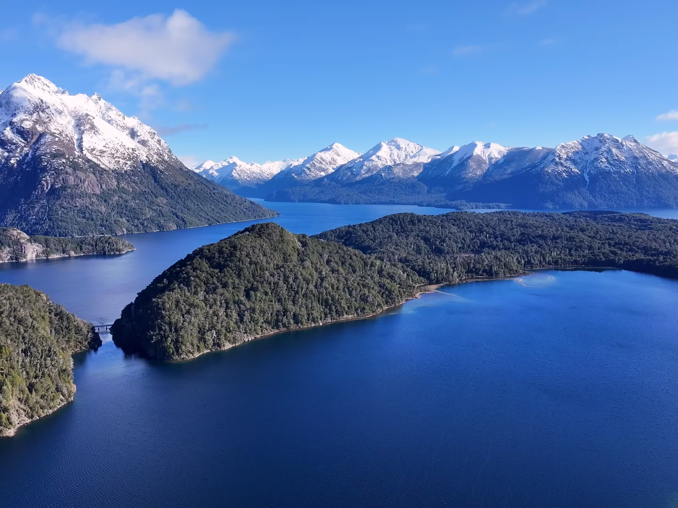 Patagonia Skyline At Bariloche In Rio Negro Argentina. Snow Capped Mountain. Chico Circuit. Bariloche Argentina. Winter Travel. Patagonia Skyline At Bariloche In Rio Negro Argentina.