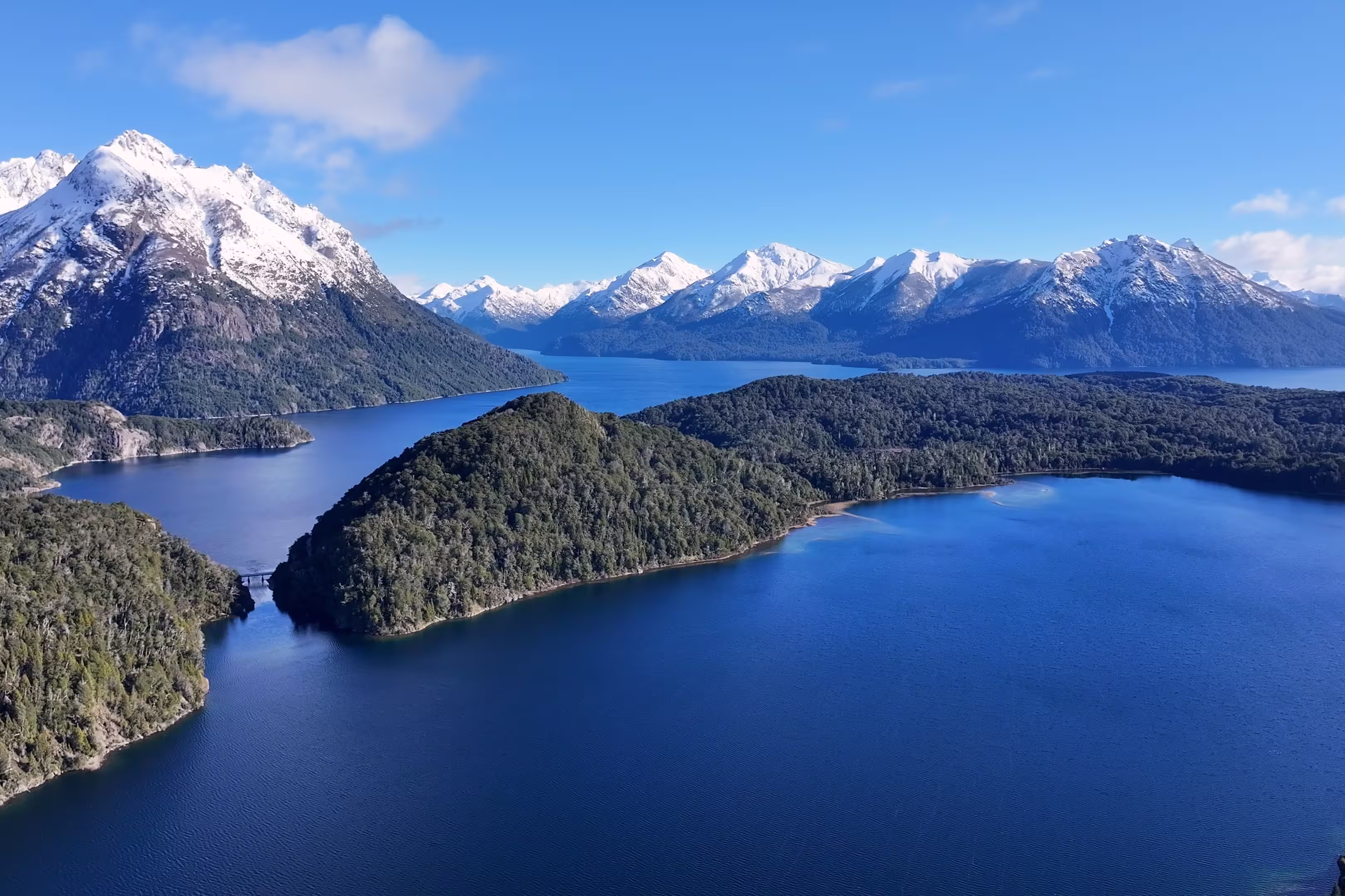 Patagonia Skyline At Bariloche In Rio Negro Argentina. Snow Capped Mountain. Chico Circuit. Bariloche Argentina. Winter Travel. Patagonia Skyline At Bariloche In Rio Negro Argentina.