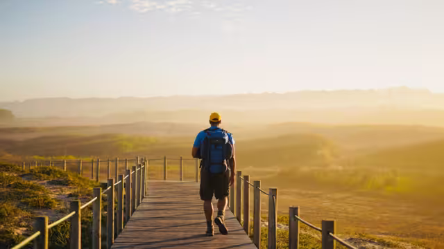 Wanderer auf dem portugiesischen Jakobsweg