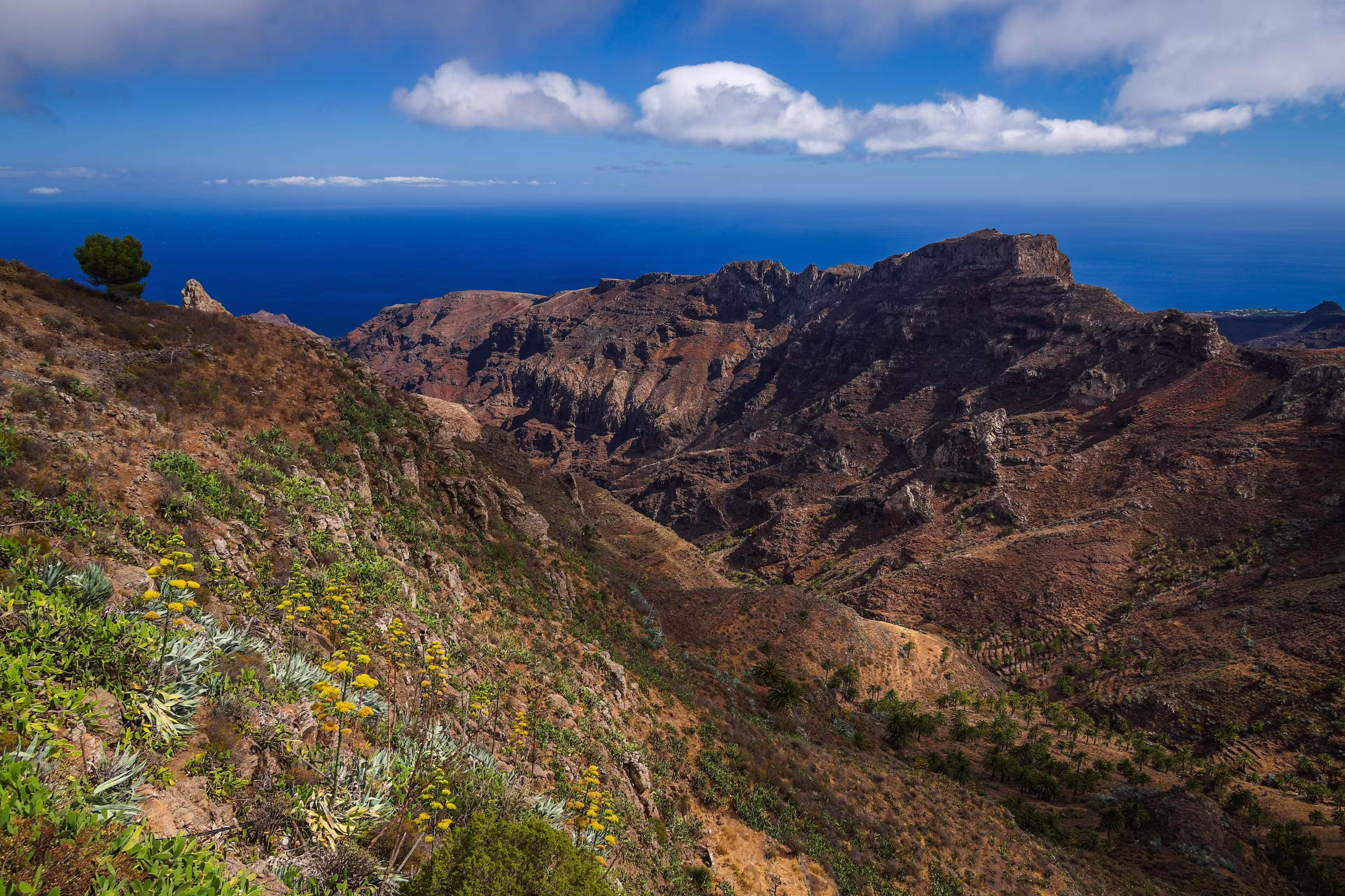 Scenic volcanic landscape in the south of La Gomera Island, Canary Archipelago, Spain, Europe