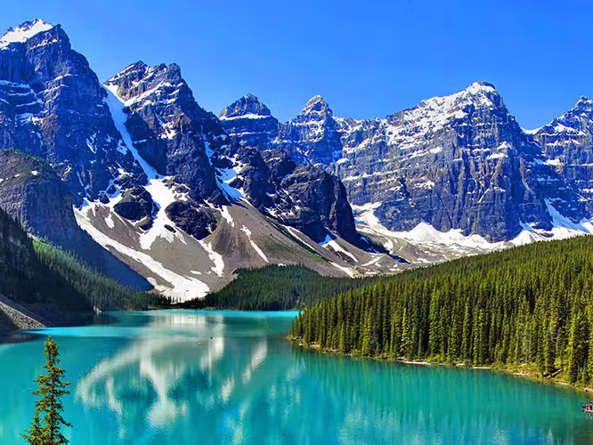 A view or Moraine Lake, Banff National Park, Alberta, Canada