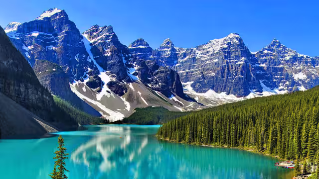 A view or Moraine Lake, Banff National Park, Alberta, Canada