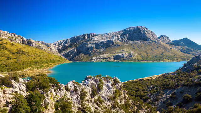 the artificial Cuber lake in the Sierra de Tramuntana, Majorca, Spain