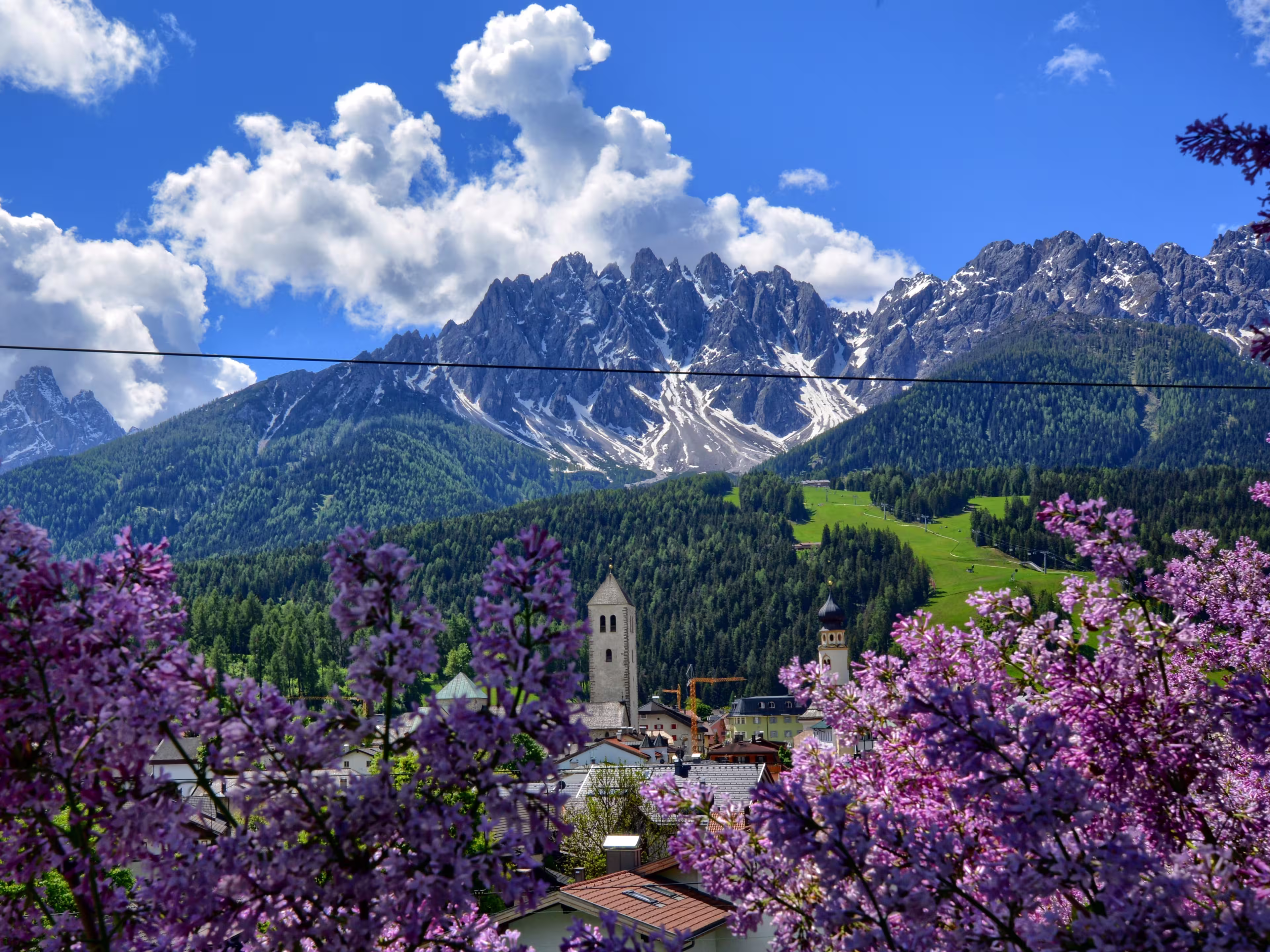 Blick auf die Berge in Innichen im Pustertal