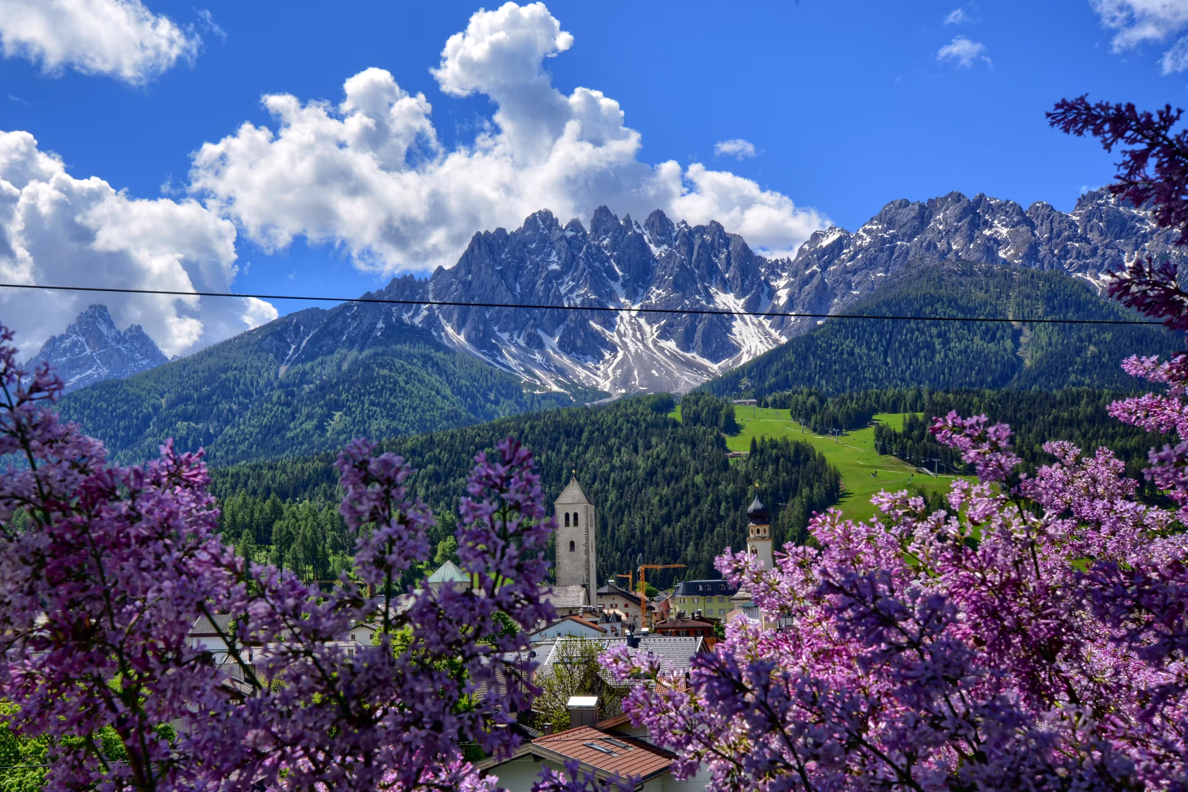 Blick auf die Berge in Innichen im Pustertal