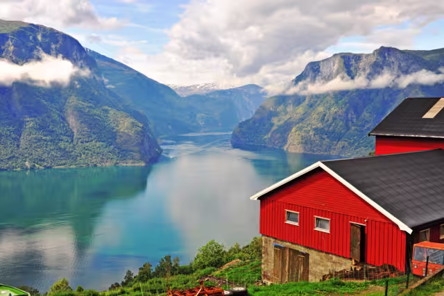 Haus am Sognefjord in Norwegen