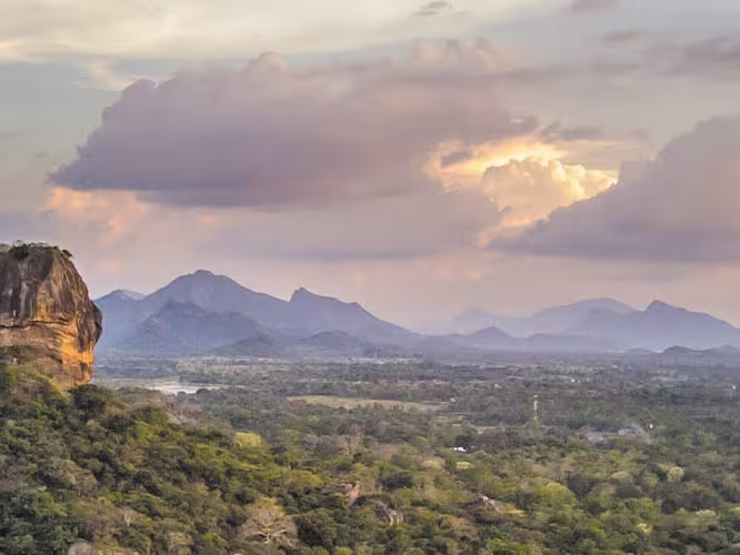 HPPS - View of Sigiriya Lion Rock at sunset