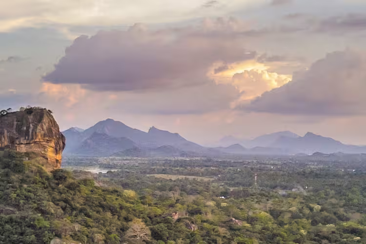 HPPS - View of Sigiriya Lion Rock at sunset