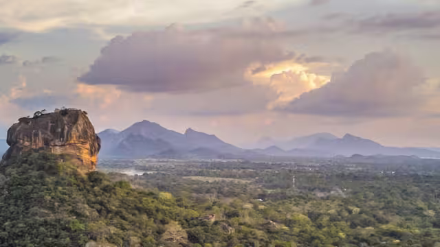 HPPS - View of Sigiriya Lion Rock at sunset