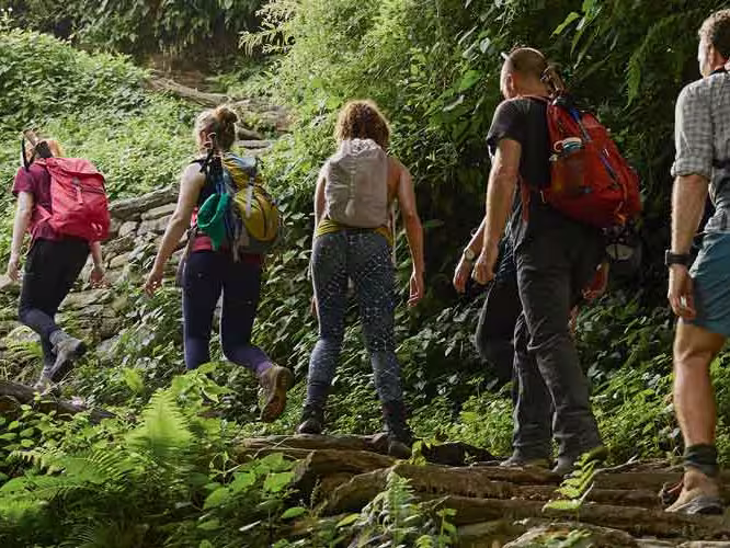 Travellers hiking in Nepal