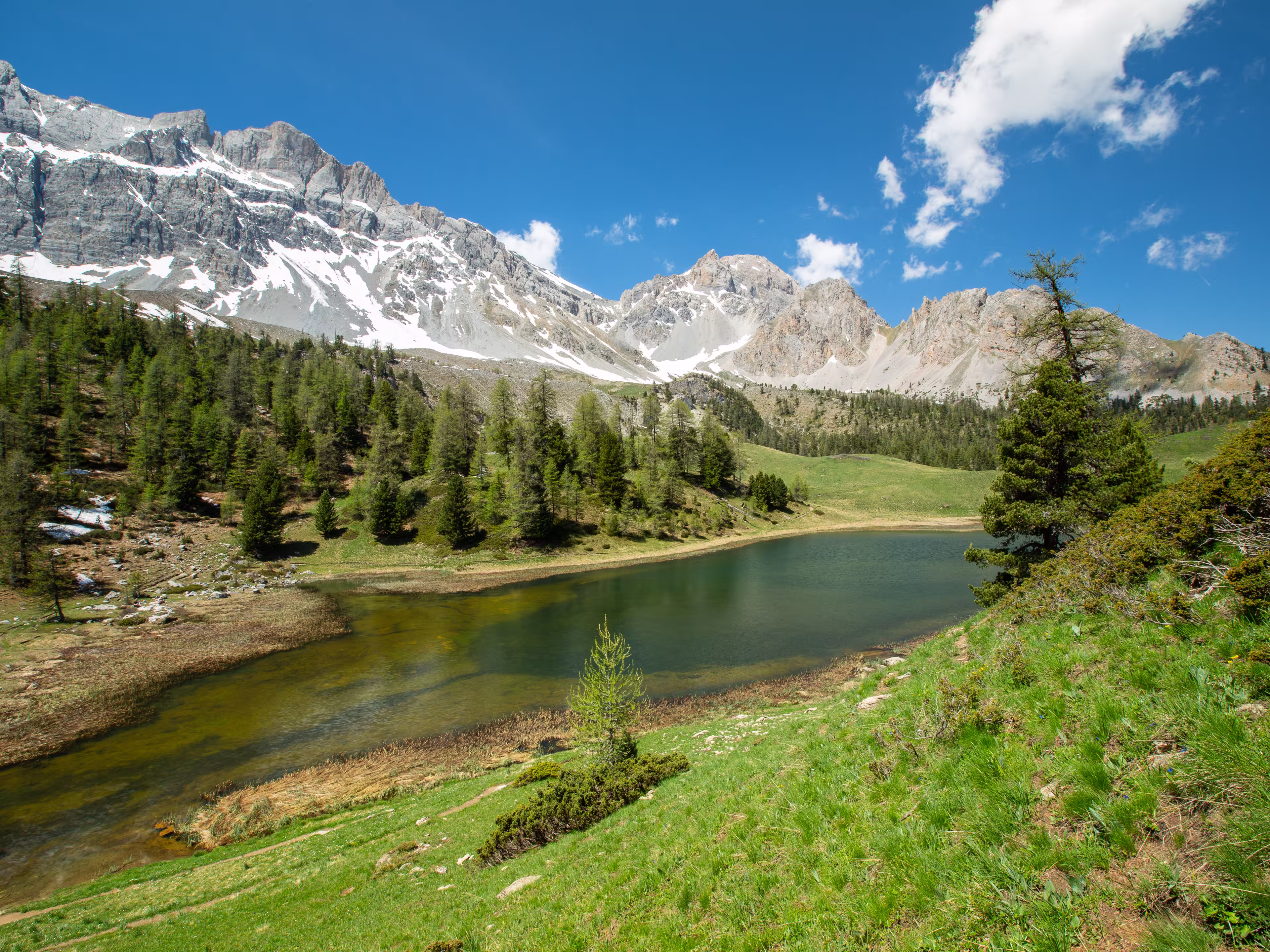 Mirror lake, Queyras, the Alps, France.