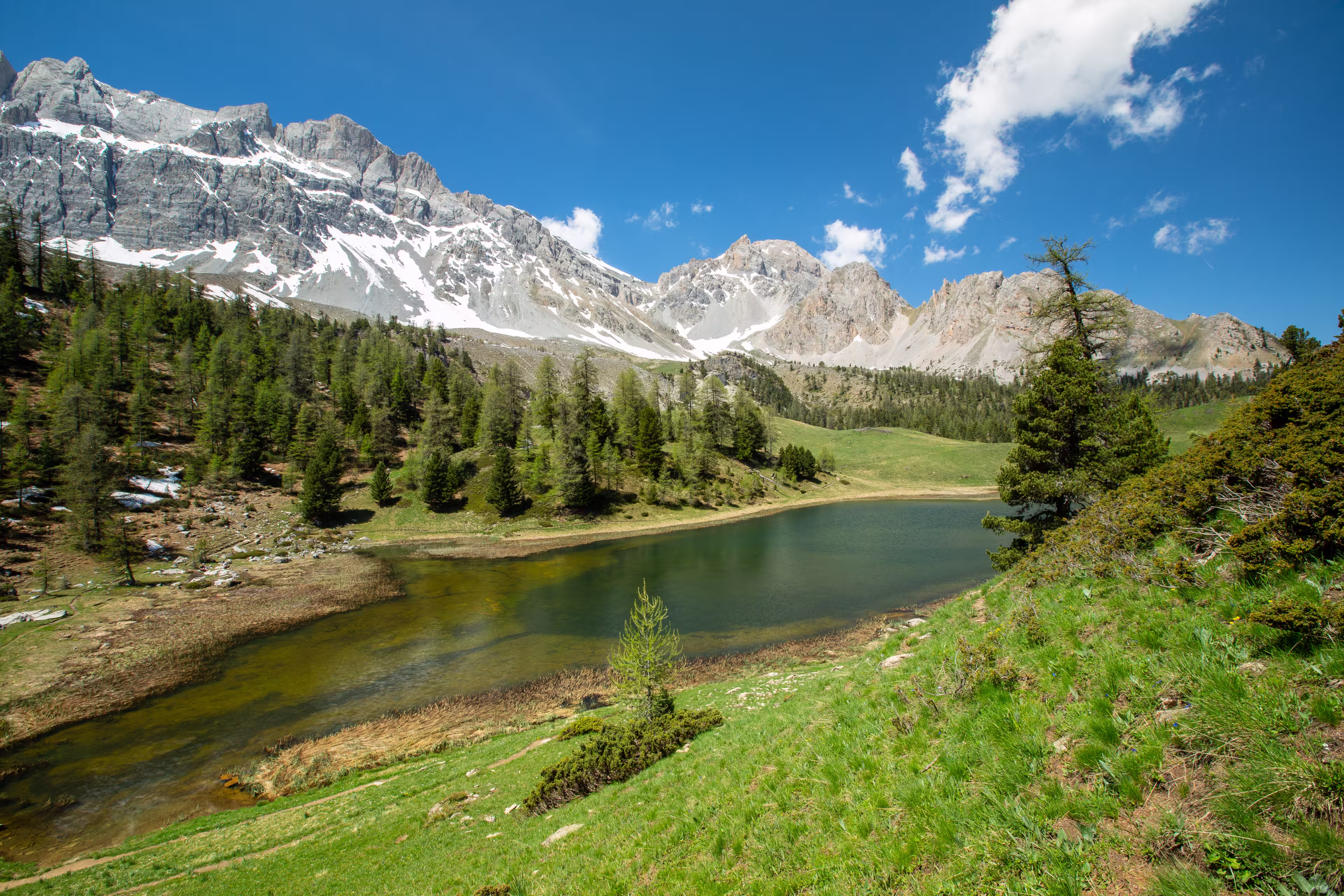 Mirror lake, Queyras, the Alps, France.