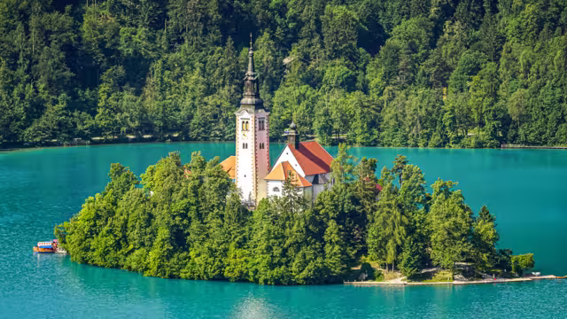 Kirche auf dem Bled See
