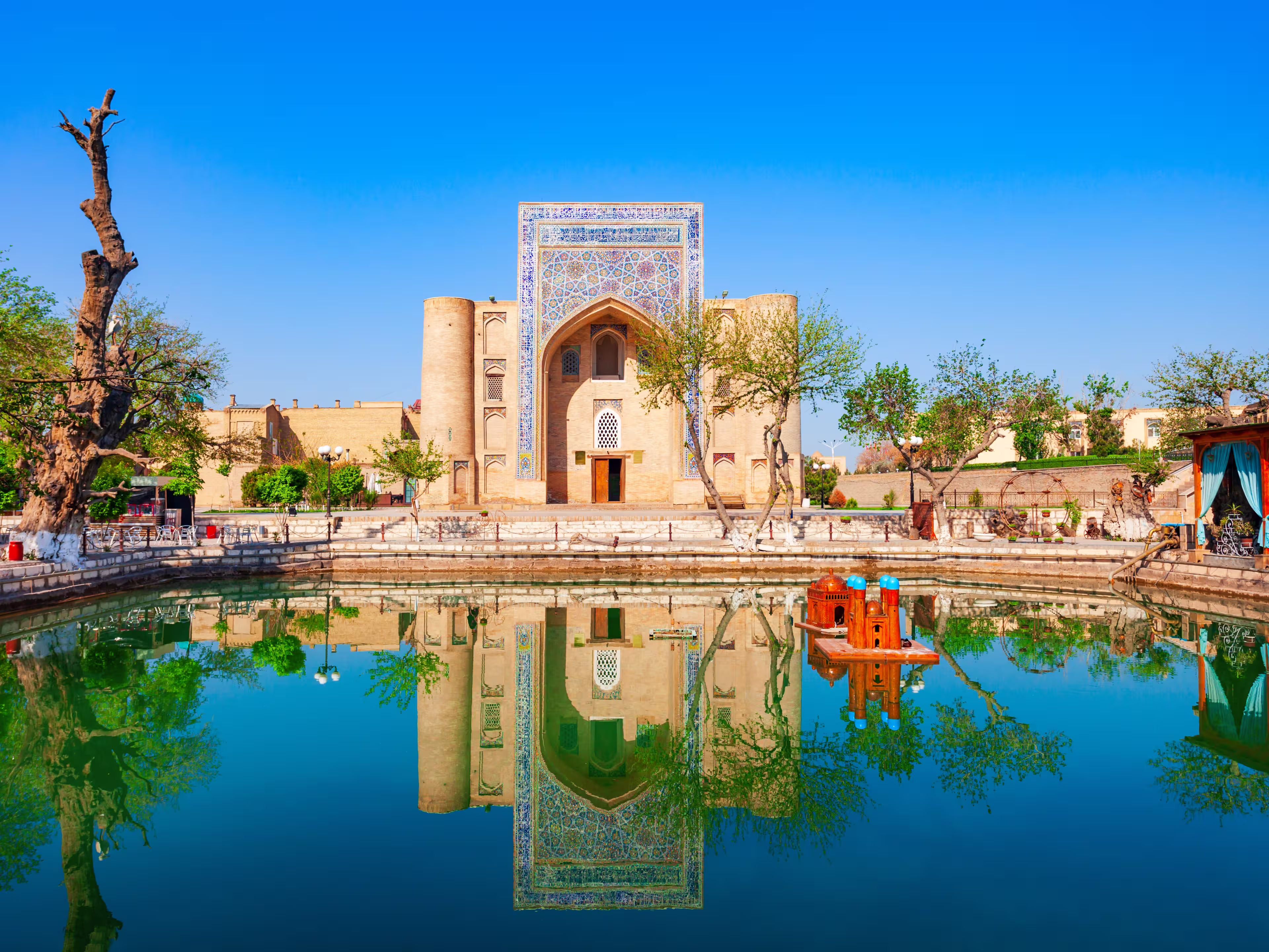 Nadir Divanbegi Khanaka or Khanqah Nadir Divan-Beghi is a part of the complex Lyabi Hauz in Bukhara, Uzbekistan