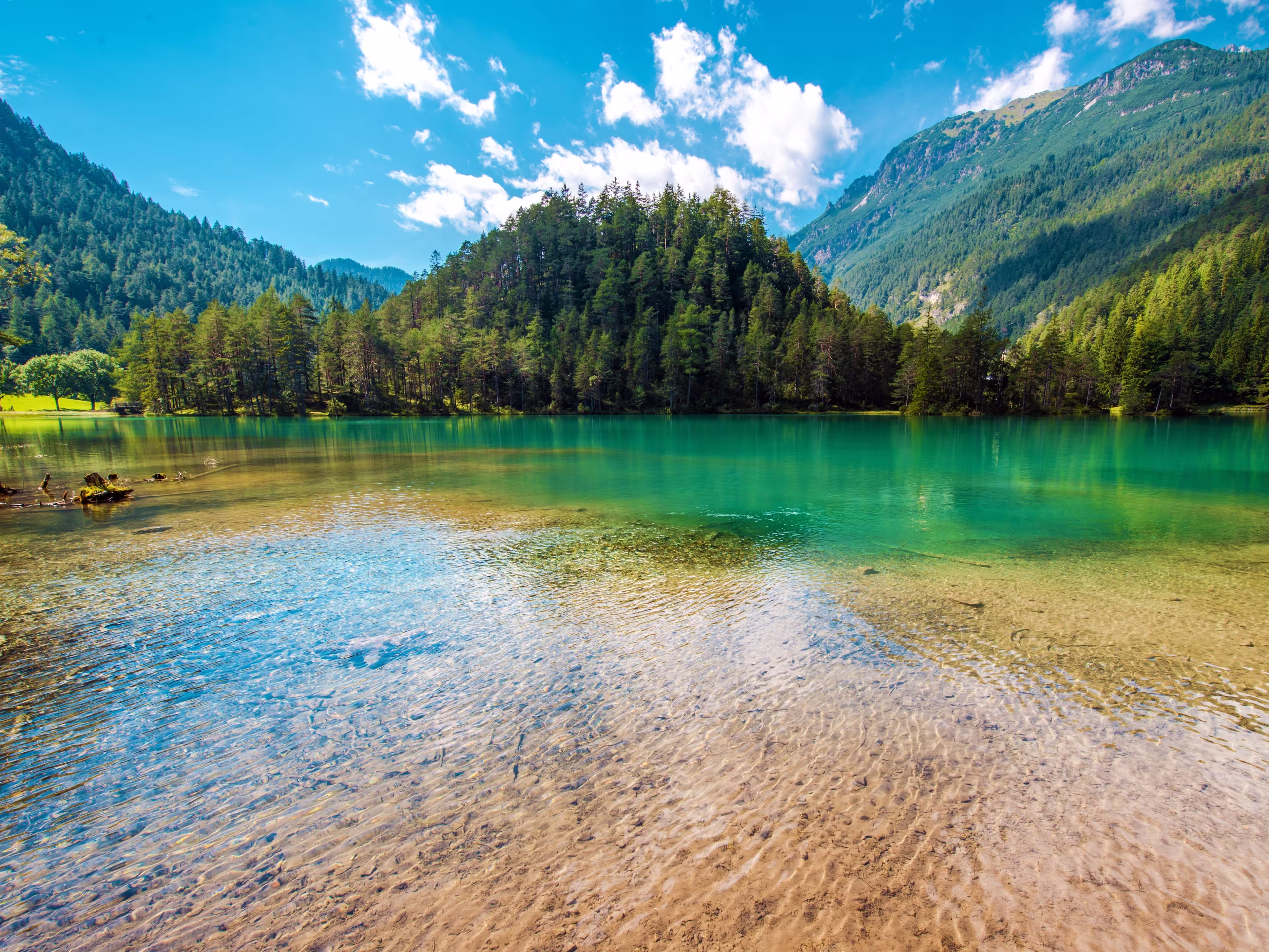 Fernsteinsee Scenic Tyrol Lake in Western Austria, Europe.
