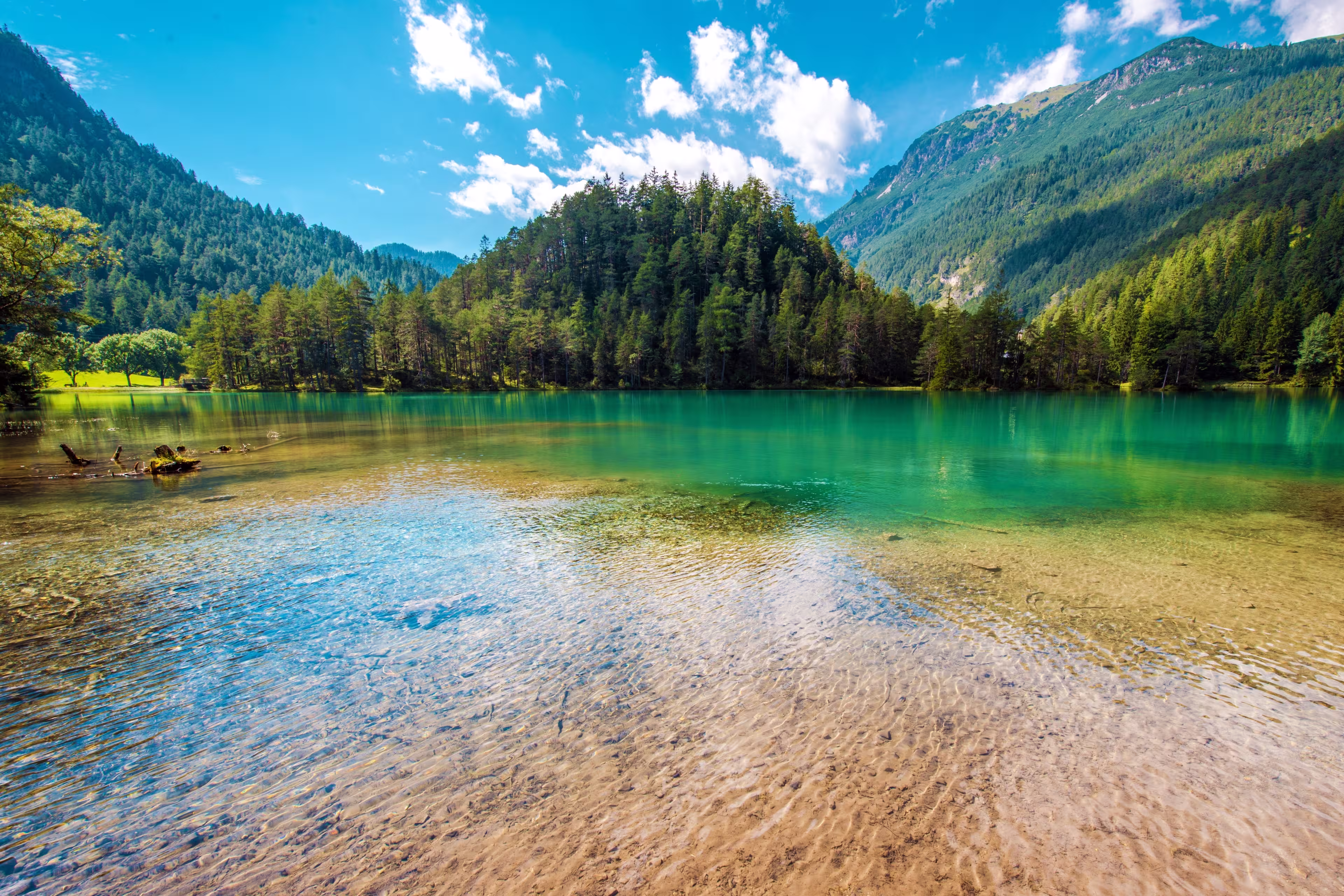 Fernsteinsee Scenic Tyrol Lake in Western Austria, Europe.
