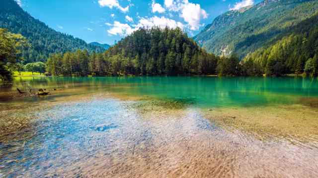 Fernsteinsee Scenic Tyrol Lake in Western Austria, Europe.