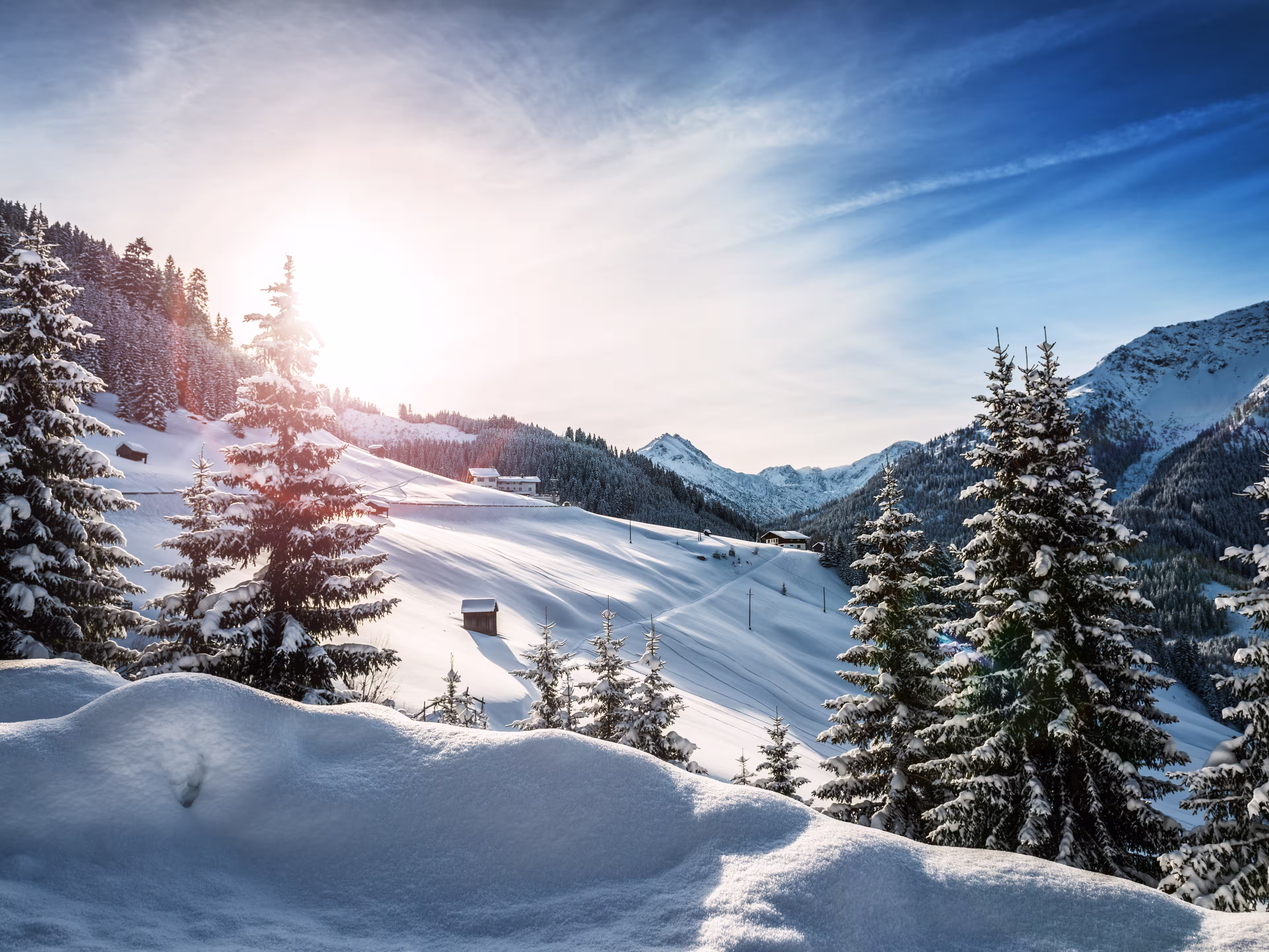 Winter landscape in the Alps